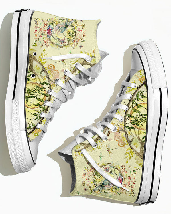 SPIRIT OF A FAIRY DRAGONFLY HIGH TOP CANVAS SHOES - YHHG2308234