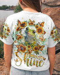 BORN TO SHINE FROG SUNFLOWERS ALL OVER PRINT - YHHG1906233