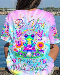 BE YOU THE WORLD WILL ADJUST FROG ALL OVER PRINT - YHHG0205241