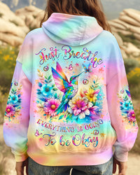 JUST BREATHE HUMMINGBIRD ALL OVER PRINT - YHLT0909241