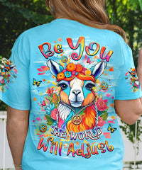 BE YOU THE WORLD WILL ADJUST LLAMA ALL OVER PRINT - YHLT0904252