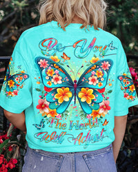BE YOU THE WORLD WILL ADJUST BUTTERFLY ALL OVER PRINT - YHDU2609232