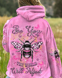 BE YOU THE WORLD WILL ADJUST PINK BEE ALL OVER PRINT - YHDU709232