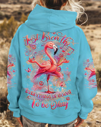 JUST BREATHE FLAMINGO ALL OVER PRINT - YHLT0512242