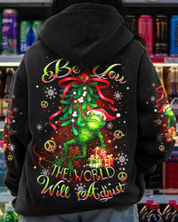 BE YOU THE WORLD WILL ADJUST CHRISTMAS FROG ALL OVER PRINT - YHDU0210233