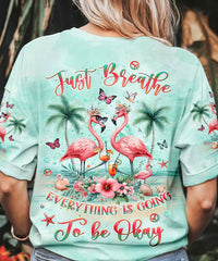 JUST BREATHE FLAMINGO ALL OVER PRINT - YHLT2705241