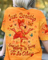 JUST BREATHE FLAMINGO ALL OVER PRINT - YHLT2404251