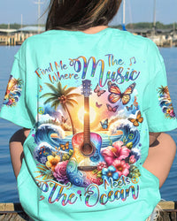 FIND ME WHERE THE MUSIC MEETS THE OCEAN GUITAR ALL OVER PRINT - YHDU0412232