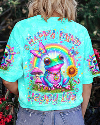 HAPPY MIND HAPPY LIFE FROG ALL OVER PRINT - YHDU0605241