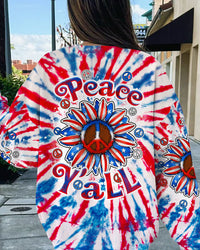 PEACE Y'ALL SUNFLOWER AMERICA TIE DYE ALL OVER PRINT - TLTW1206232