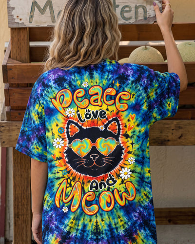 PEACE LOVE AND MEOW CAT BURST ALL OVER PRINT - TLTW0907262