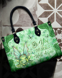 BE YOU THE WORLD WILL ADJUST LEATHER HANDBAG - YHLT2603244