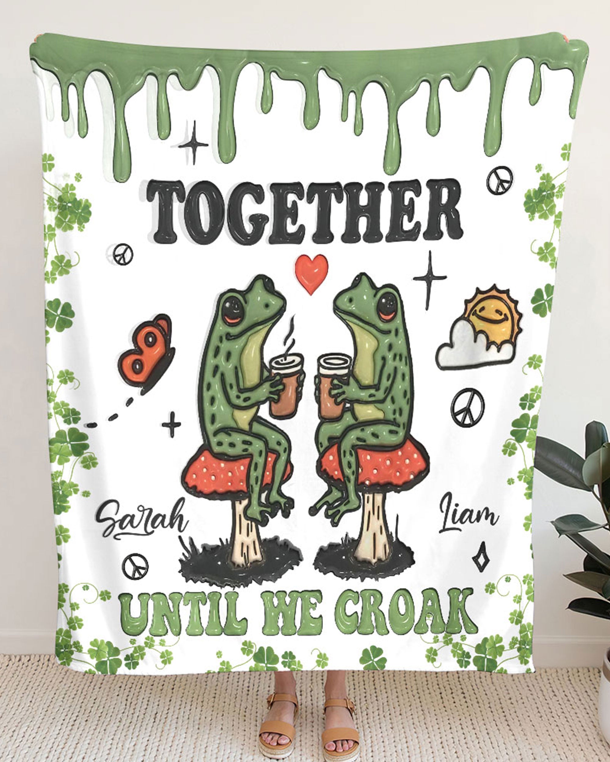 PERSONALIZED TOGETHER UNTIL WE CROAK  FLEECE BLANKET - YHLN1902254