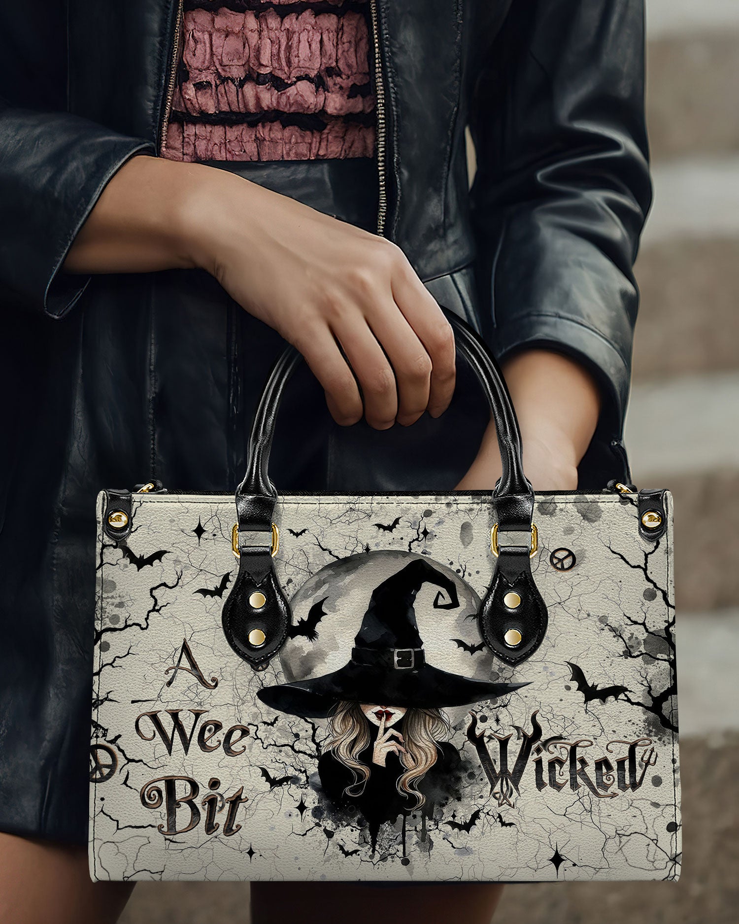 A WEE BIT WICKED HALLOWEEN LEATHER HANDBAG - YHLT2609242