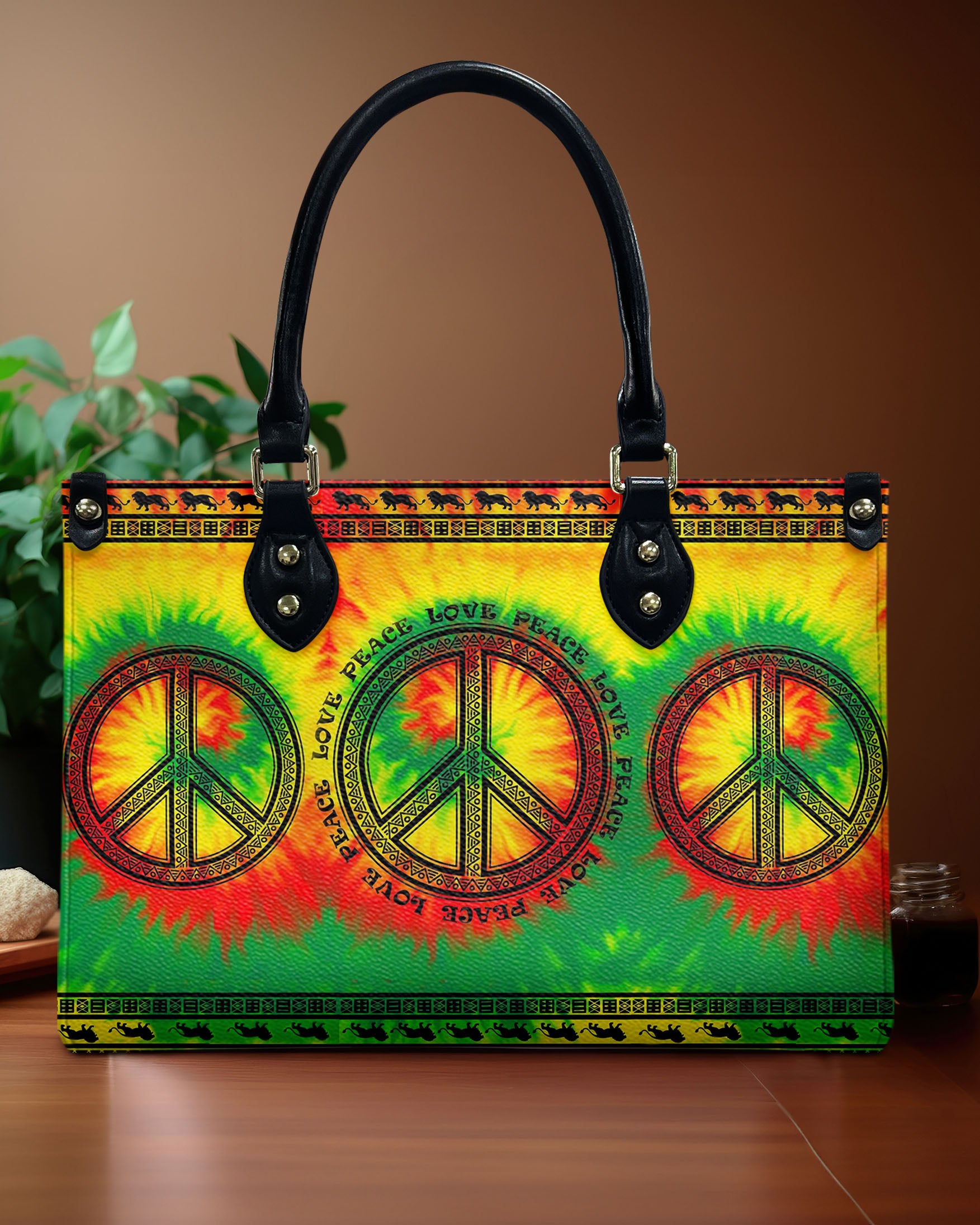 PEACE LOVE LEATHER HANDBAG - YHHN1907244