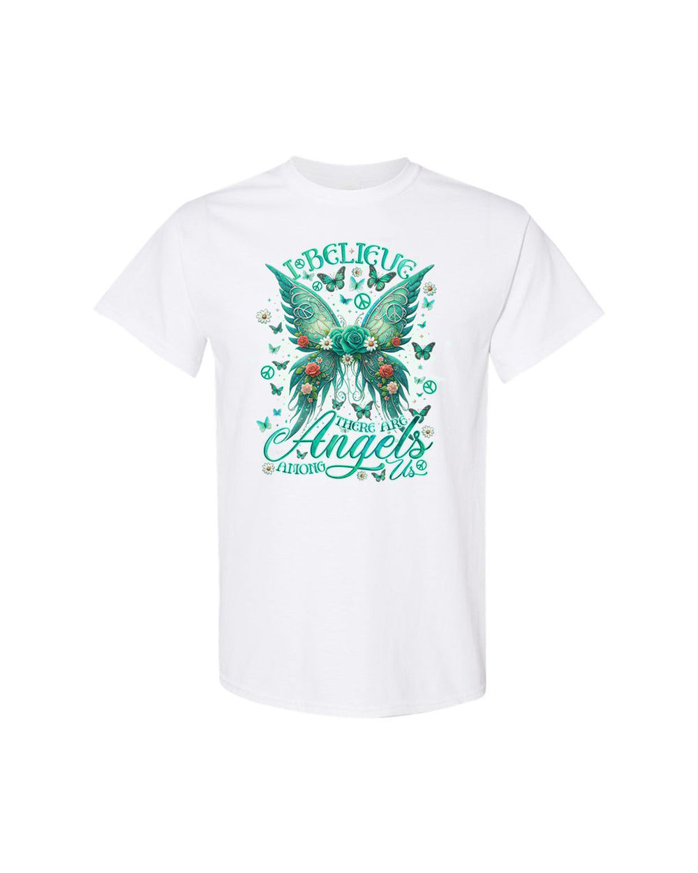 I BELIEVE THERE ARE ANGELS AMONG US WINGS COTTON SHIRT - TLNO2803246