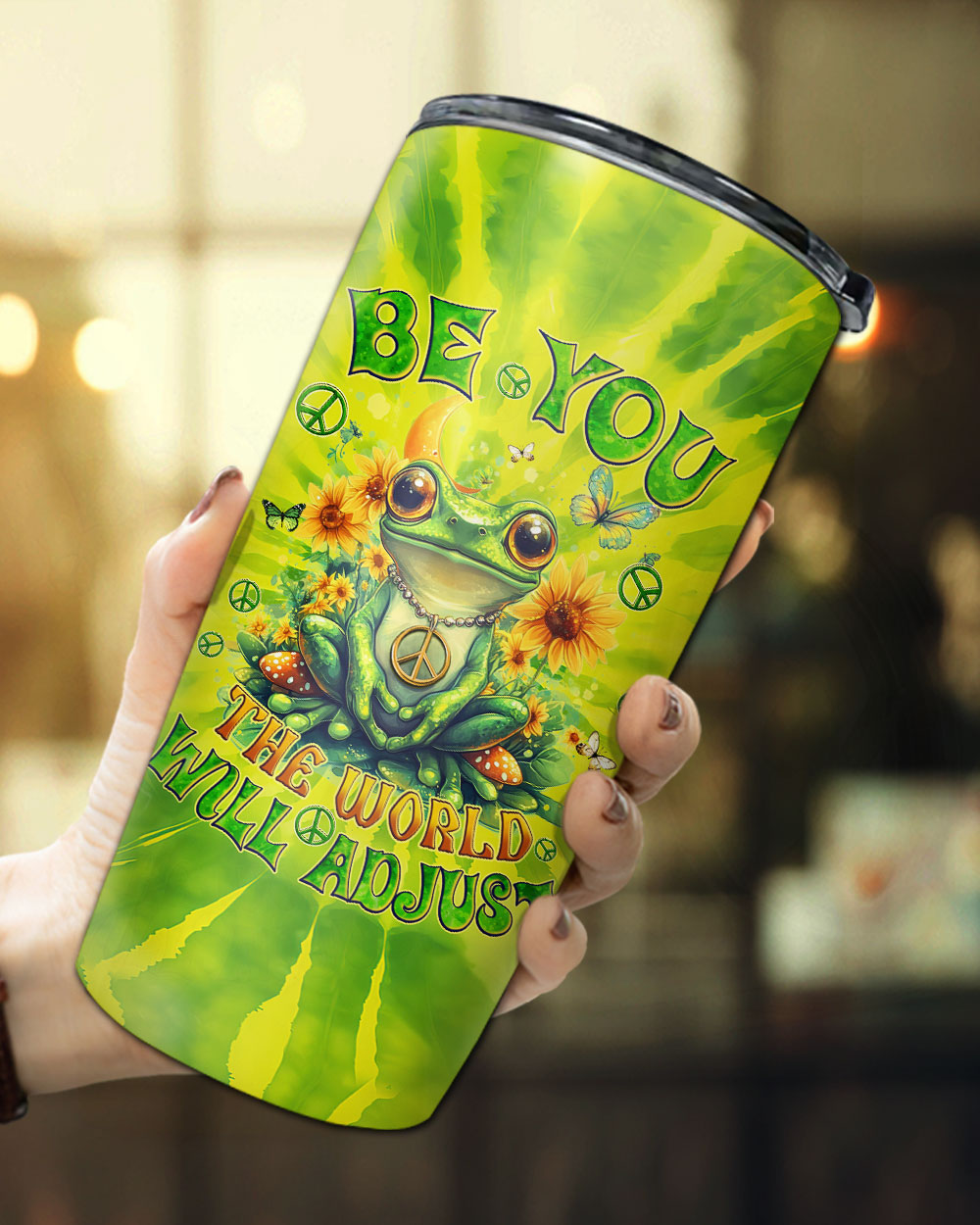 BE YOU THE WORLD WILL ADJUST FROG TIE DYE TUMBLER - TYQY0401252