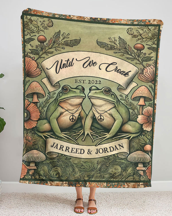 PERSONALIZED COUPLE FROG FLEECE BLANKET - YHLN0502254