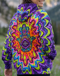 HAMSA HAND PSYCHEDELIC LIME BURST ALL OVER PRINT - TLTW2310266
