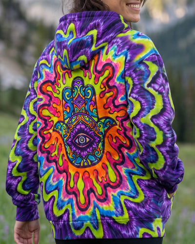 HAMSA HAND PSYCHEDELIC LIME BURST ALL OVER PRINT - TLTW2310266