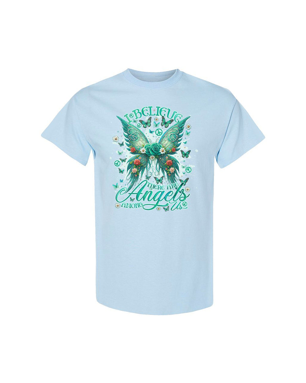 I BELIEVE THERE ARE ANGELS AMONG US WINGS COTTON SHIRT - TLNO2803246