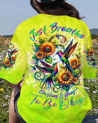 JUST BREATHE HUMMINGBIRD ALL OVER PRINT - TLTW2305243