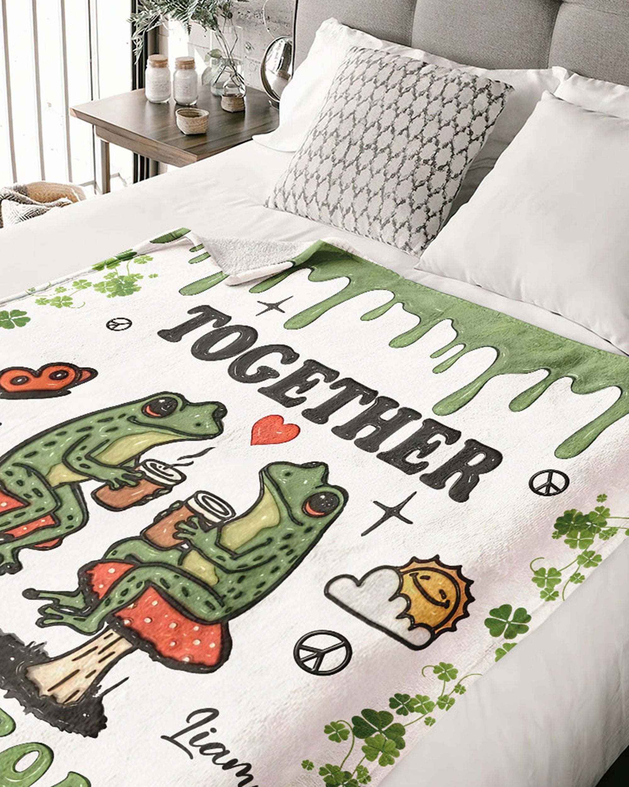 PERSONALIZED TOGETHER UNTIL WE CROAK  FLEECE BLANKET - YHLN1902254