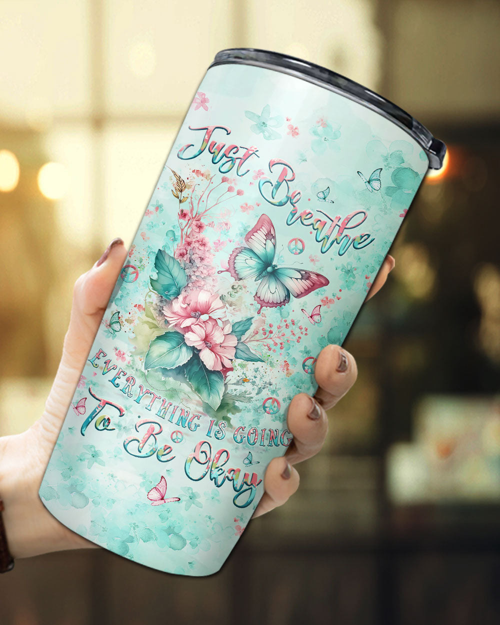 JUST BREATHE BUTTERFLY TUMBLER - YHLT0907244