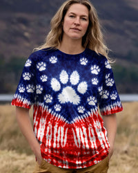 PAW PRINT AMERICAN FLAG V SWIRL ALL OVER PRINT - TLTW1803263