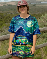 HIPPIE BUS UNDER MOON SWIRL ALL OVER PRINT  - TLTW0202262