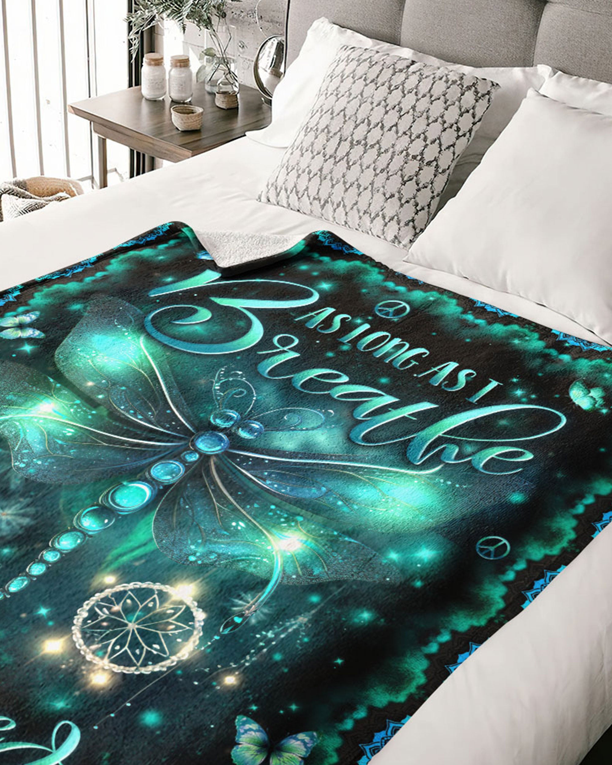 PERSONALIZED YOU'LL BE REMEMBERED DRAGONFLY FLEECE BLANKET - YHLN0602252