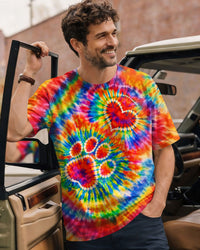 PAW PRINT HEART COLORFUL SWIRL ALL OVER PRINT   - TLTW1603262