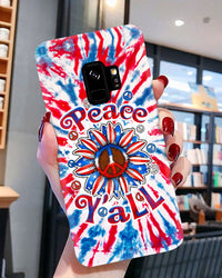 PEACE Y'ALL SUNFLOWER AMERICA TIE DYE PHONE CASE - TLTW2306236