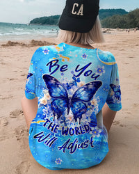 BE YOU THE WORLD WILL ADJUST BUTTERFLY ALL OVER PRINT - TLTW1608235