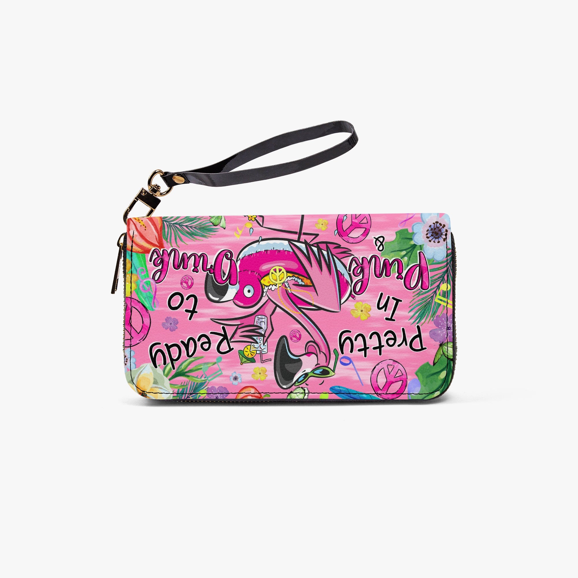 PRETTY IN PINK ZIPPER LEATHER WALLET - TYQY1806243