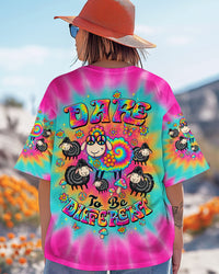 DARE TO BE DIFFERENT SHEEP TIE DYE ALL OVER PRINT - TLTW1007254