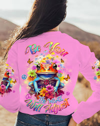 BE YOU THE WORLD WILL ADJUST FROG FLORAL ALL OVER PRINT - TLTW2009234