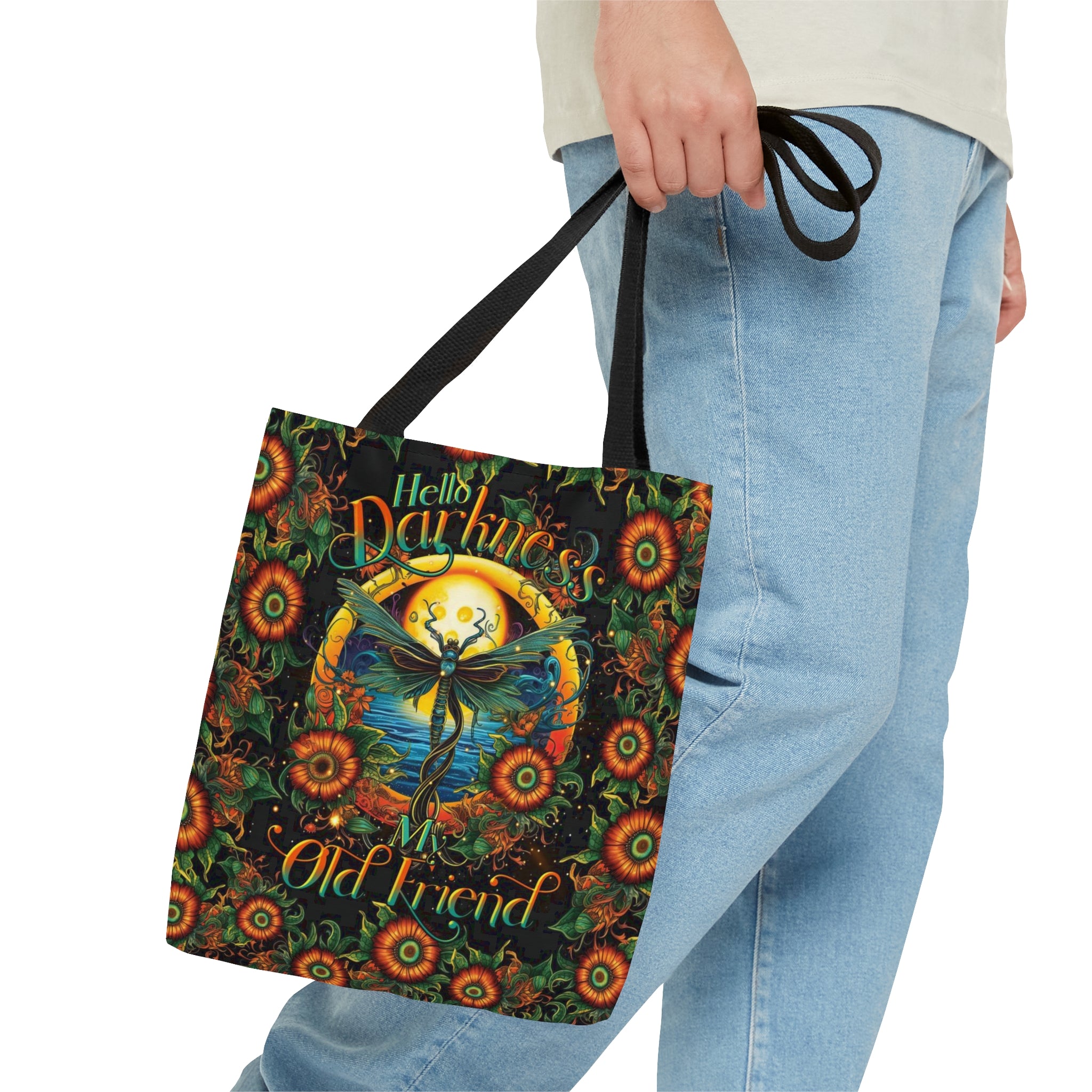 HELLO DARKNESS MY OLD FRIEND DRAGONFLY TOTE BAG - TLTR1007238