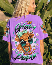 TOO GLAM TO GIVE A DAMN HIGHLAND COW ALL OVER PRINT - TLTW2207264