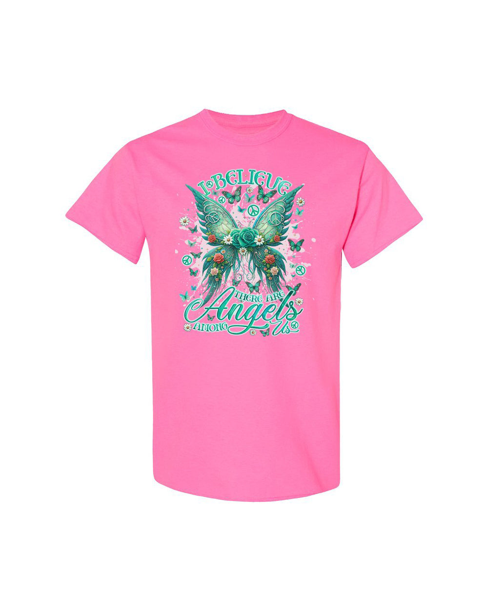 I BELIEVE THERE ARE ANGELS AMONG US WINGS COTTON SHIRT - TLNO2803246