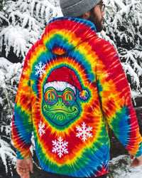 FROG SANTA COLORFUL SWIRL CHRISTMAS ALL OVER PRINT - TLTW1010263