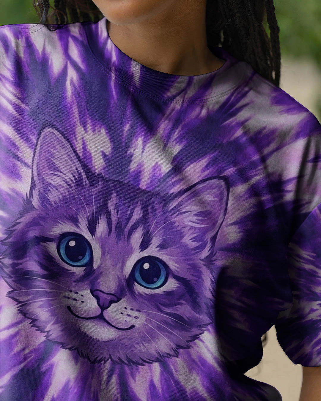 PURPLE AURA CAT ALL OVER PRINT - TYPQ0402262 – Groovy Hippie