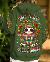 BE YOU THE WORLD WILL ADJUST SLOTH CHRISTMAS ALL OVER PRINT - YHLT1411252