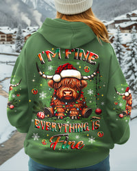 I'M FINE EVERYTHING IS FINE CHRISTMAS COW ALL OVER PRINT - YHLT2710252