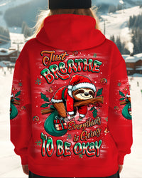 JUST BREATHE SLOTH CHRISTMAS ALL OVER PRINT - YHLT2310252