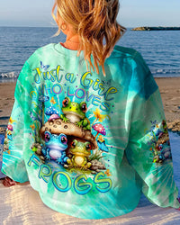 JUST A GIRL WHO LOVES FROGS TIE DYE ALL OVER PRINT - TYTM2809234