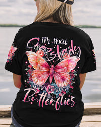 CRAZY LADY WHO LOVES BUTTERFLIES ALL OVER PRINT - TYTM2309233