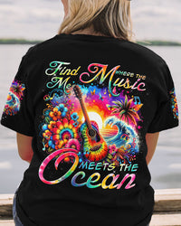 FIND ME WHERE THE MUSIC MEETS THE OCEAN GUITAR ALL OVER PRINT - TYTM2811232