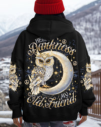 HELLO DARKNESS MY OLD FRIEND OWL MOON ALL OVER PRINT - TLNO0907252