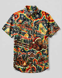 COSMIC BIGFOOT HOLIDAY SWIRL BUTTON-DOWN COLLAR SHIRT - YHLN1510264
